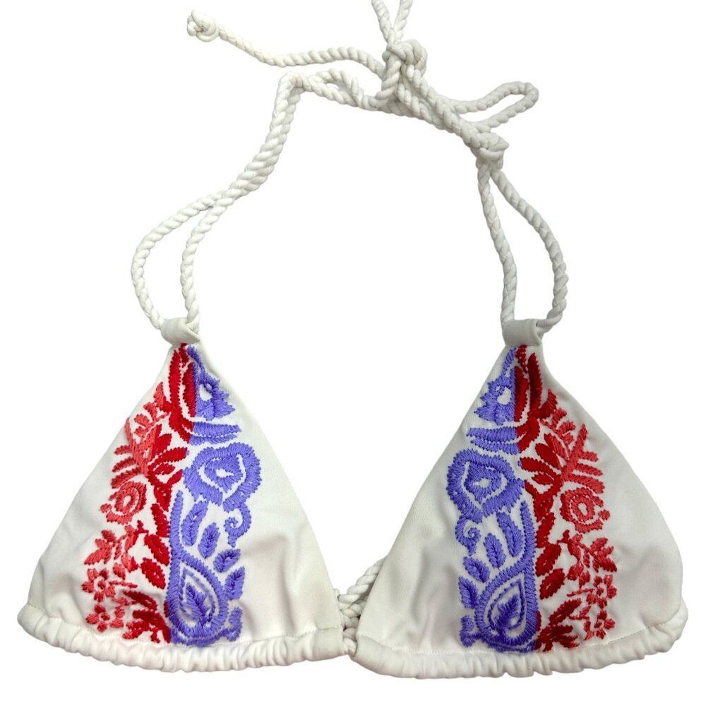 Victoria's Secret Embroidered String Bikini Top (M)